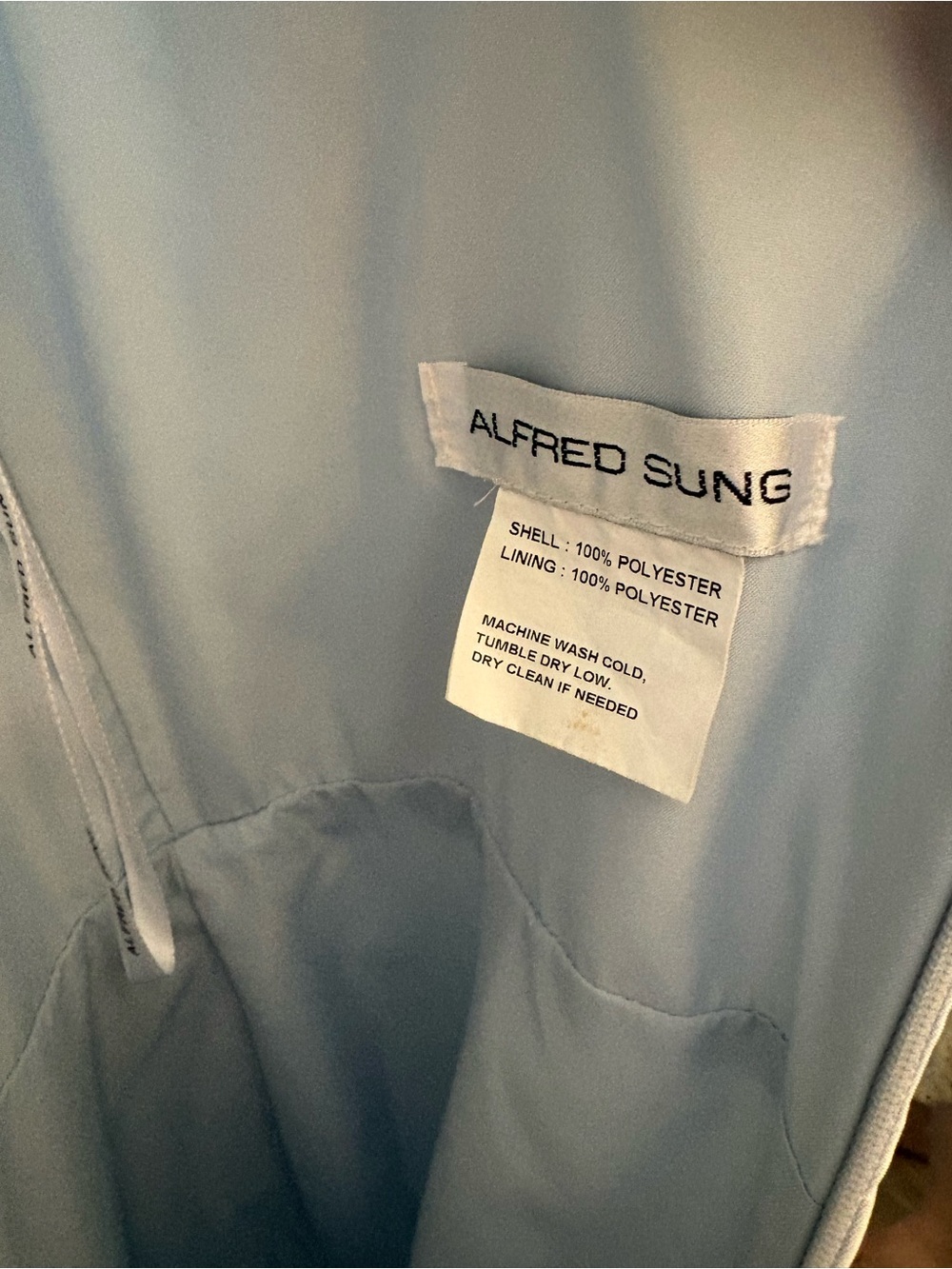 Alfred Sung D868 Mist Blue formal dress bridesmaids maxi bows - Picture 7 of 7